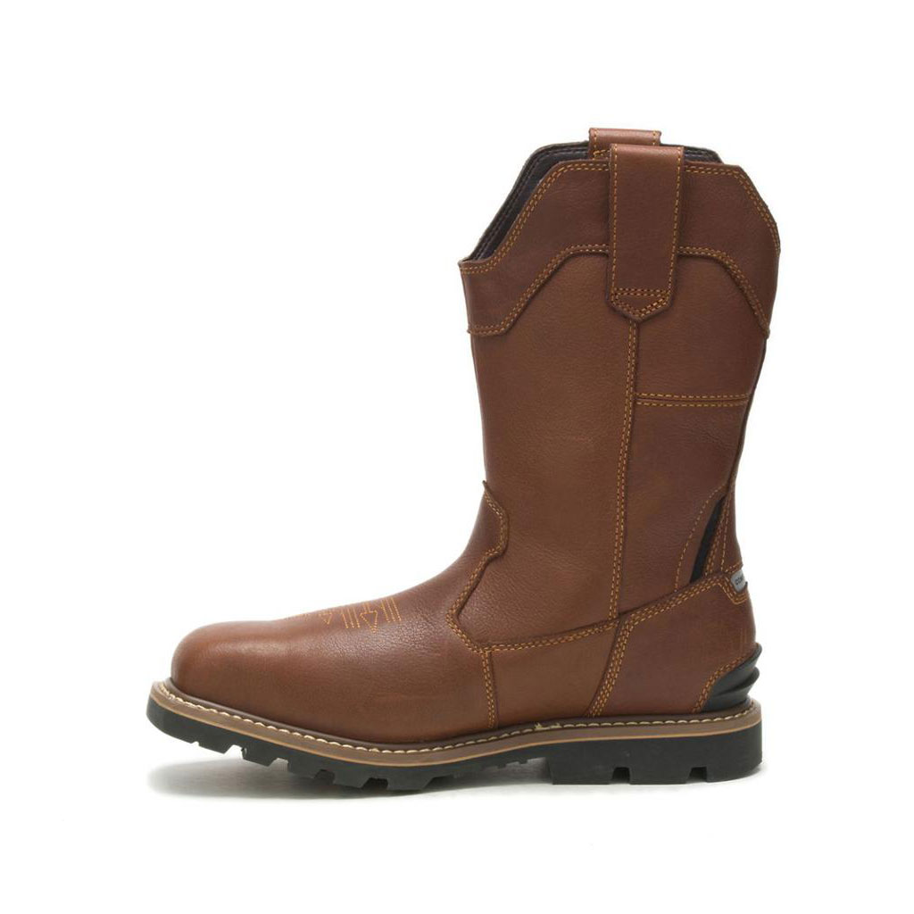 Caterpillar Cylinder Waterproof Composite Toe Men's Pull On Boots Caramel Brown  USA |  135672-XRW