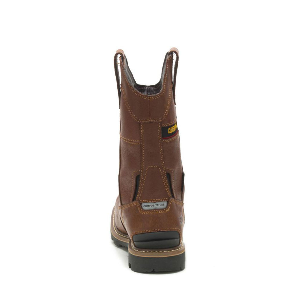 Caterpillar Cylinder Waterproof Composite Toe Men's Pull On Boots Caramel Brown  USA |  135672-XRW