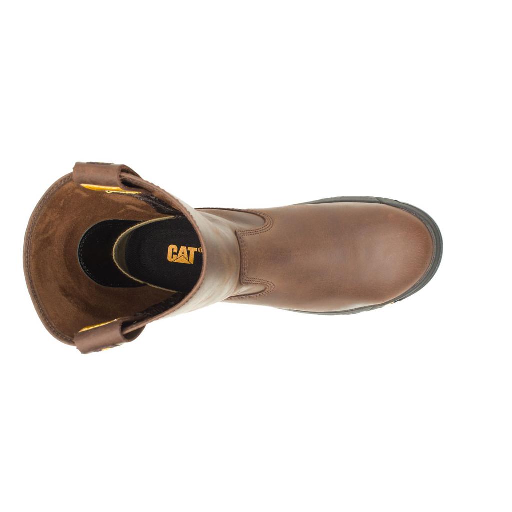 Caterpillar Drawbar Steel Toe Men's Slip On Brown  USA |  089362-ZQS