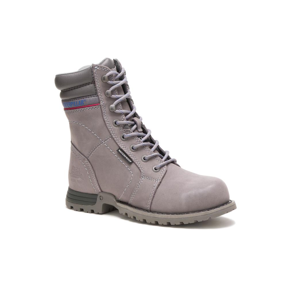 Caterpillar Echo Waterproof Steel Toe Women's Work Boot Grey  USA |  604532-UVL