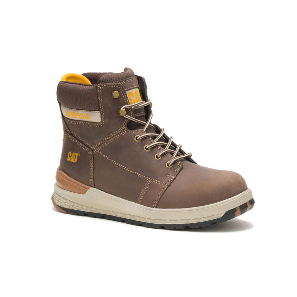 Caterpillar Eco Impact Carbon Composite Toe Men's Safety Toe Boots Dark Brown  USA |  530792-TIM