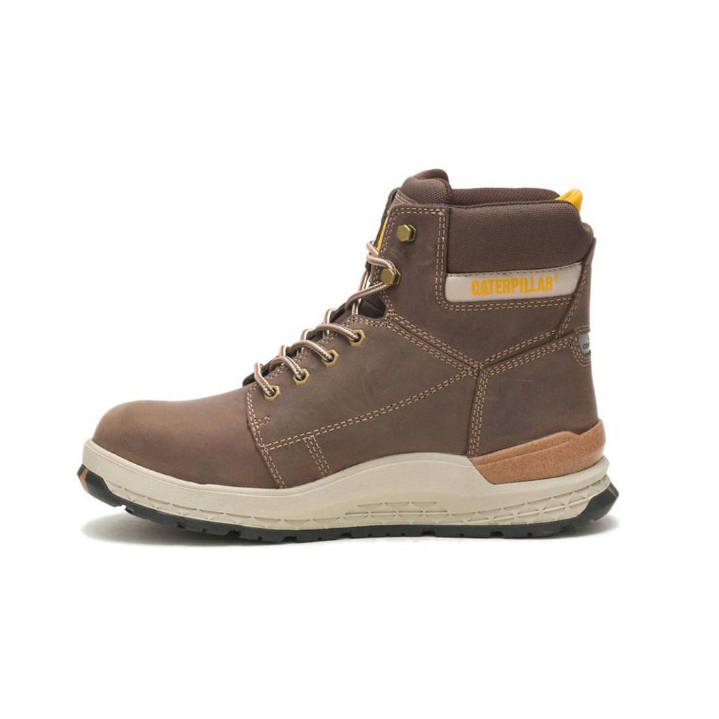 Caterpillar Eco Impact Carbon Composite Toe Men's Safety Toe Boots Dark Brown  USA |  530792-TIM