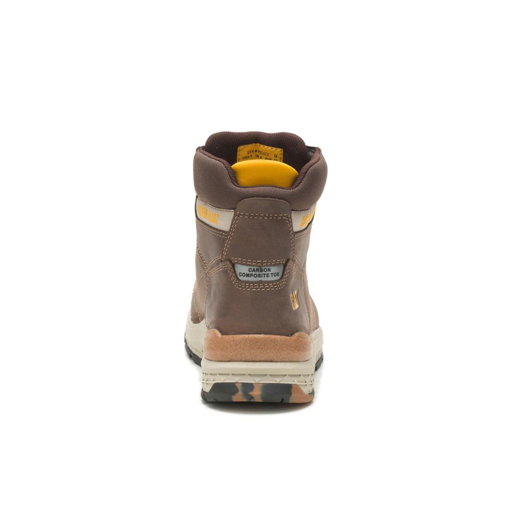 Caterpillar Eco Impact Carbon Composite Toe Men's Safety Toe Boots Dark Brown  USA |  530792-TIM