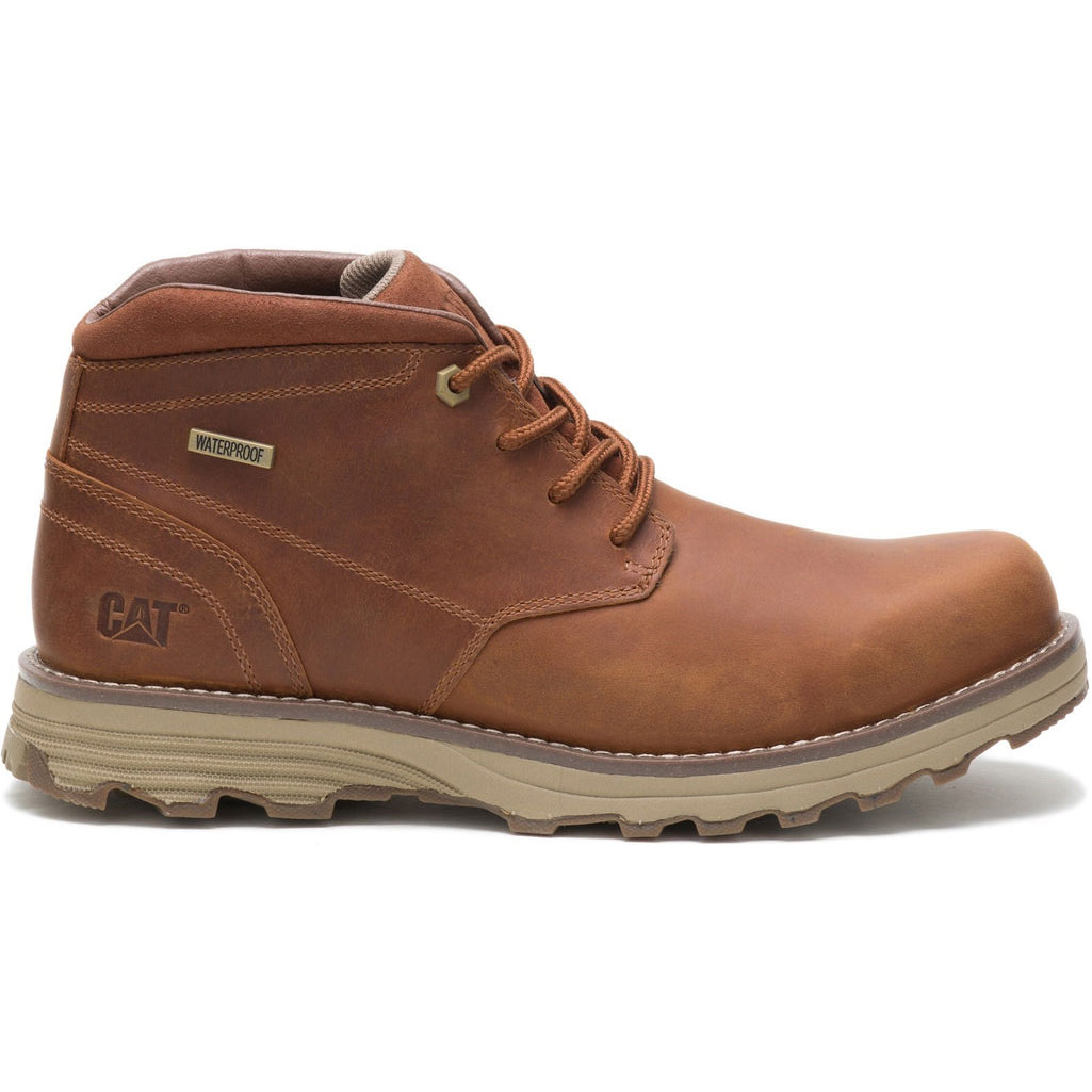 Caterpillar Elude Waterproof Lace Up Camel Men's Work Boots Leather Brown  USA |  527981-XJY