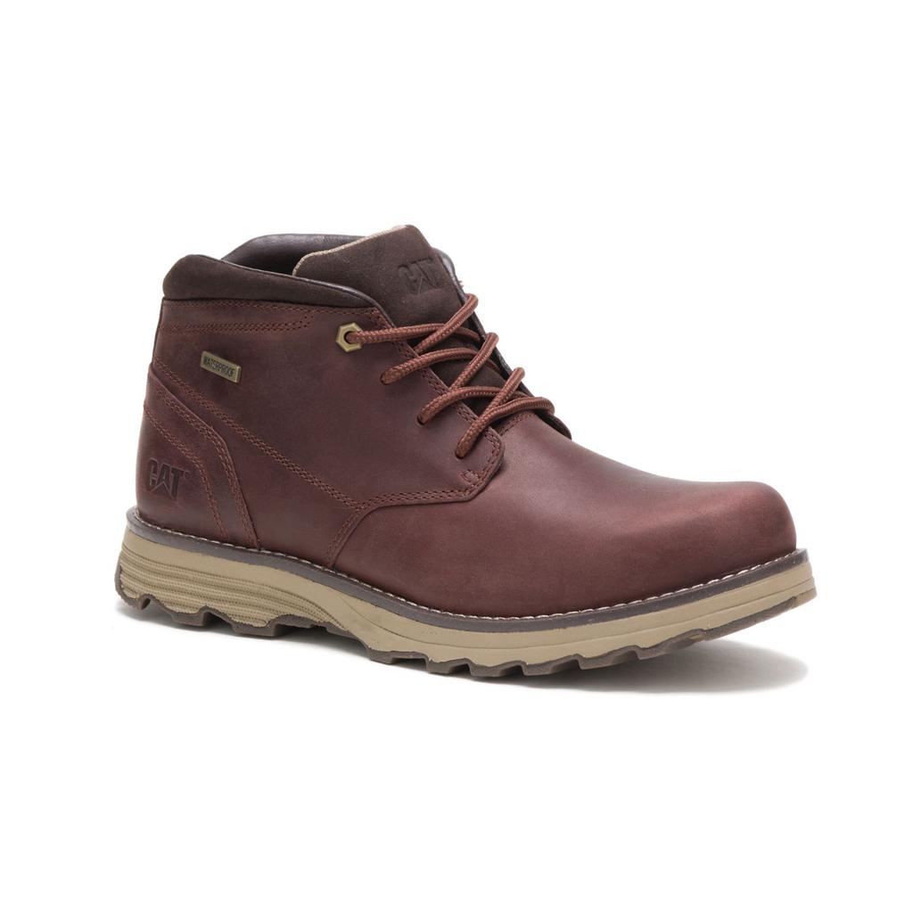 Caterpillar Elude Waterproof Men's Chukka Boots Brown  USA |  871963-LWG