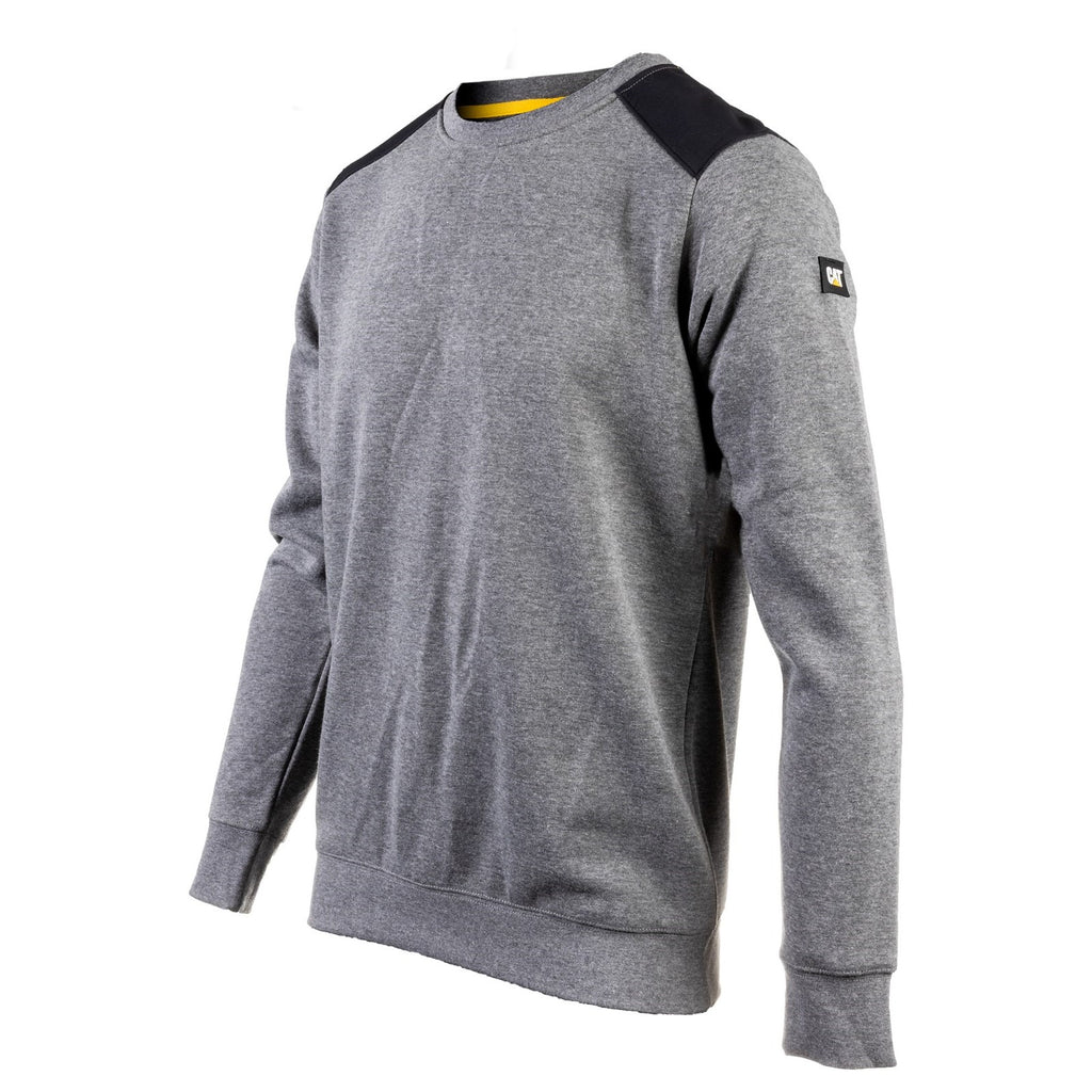 Caterpillar Essentials Crewneck Heather Men's Sweatshirts Dark Heather Grey  USA |  705396-NOY