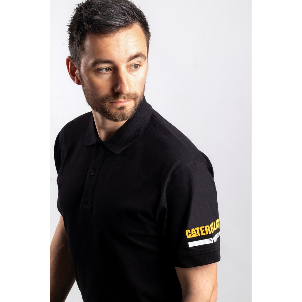 Caterpillar Essentials Polo Men's Polo Shirts Black  USA |  023986-MYL