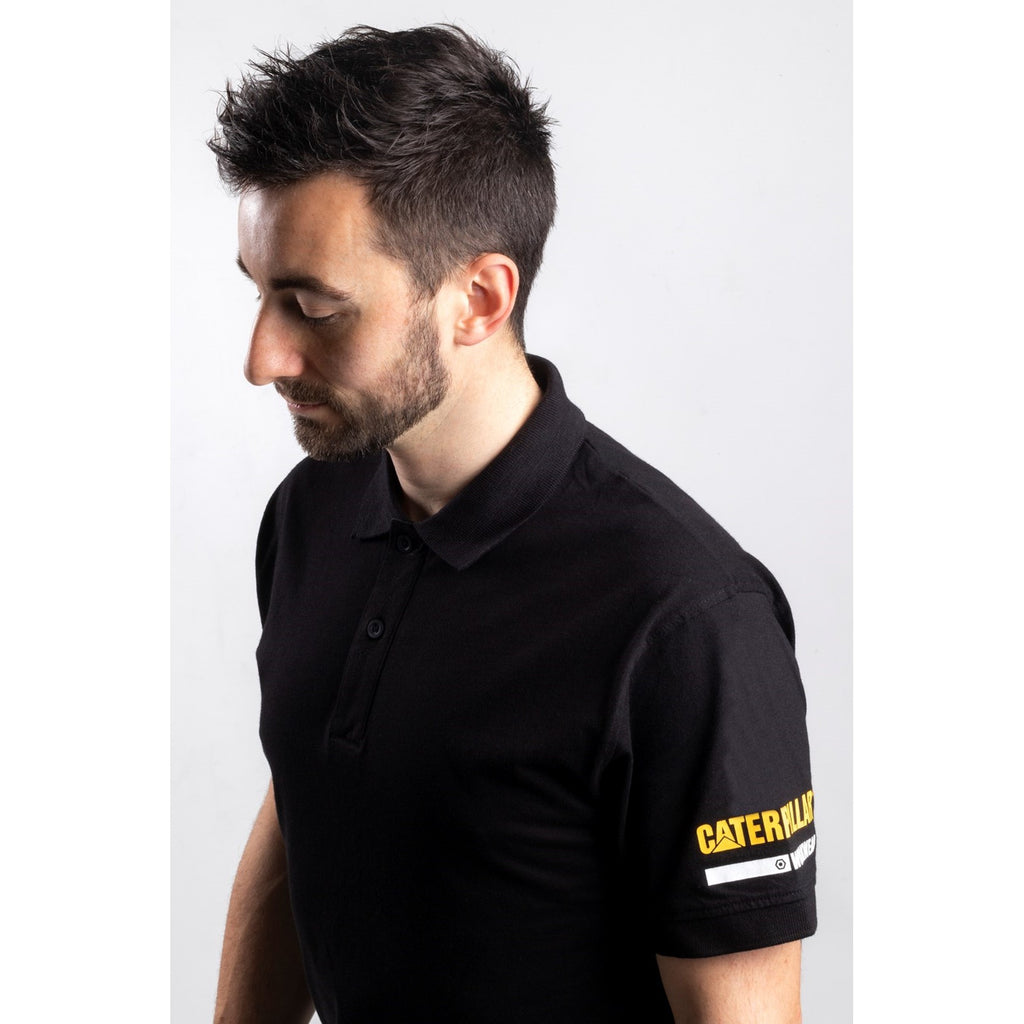 Caterpillar Essentials Polo Men's Polo Shirts Black  USA |  023986-MYL