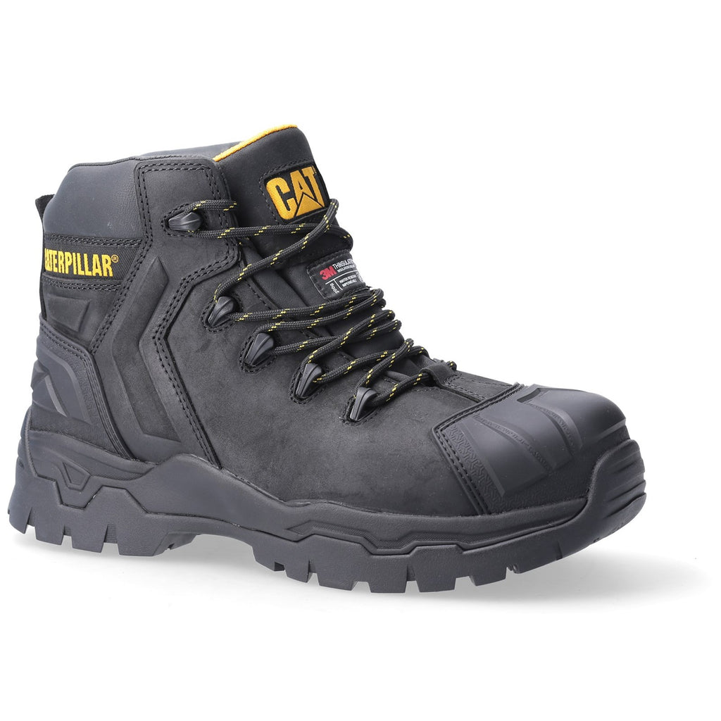 Caterpillar Everett S3 Wp S1 Men\'s Safety Toe Boots Black  USA |  935728-LCP