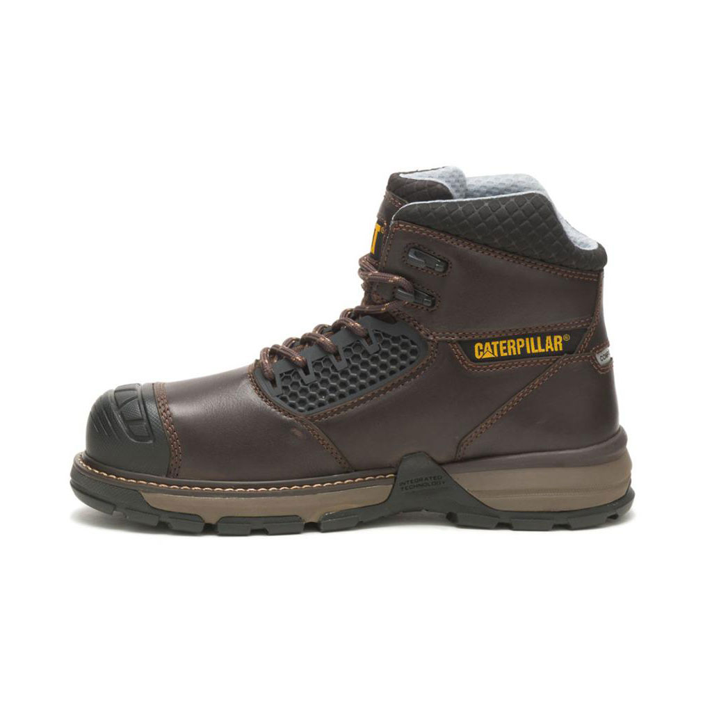 Caterpillar Excavator Superlite Cool Carbon Composite Toe Men's Work Boots Dark Brown  USA |  391258-BDI