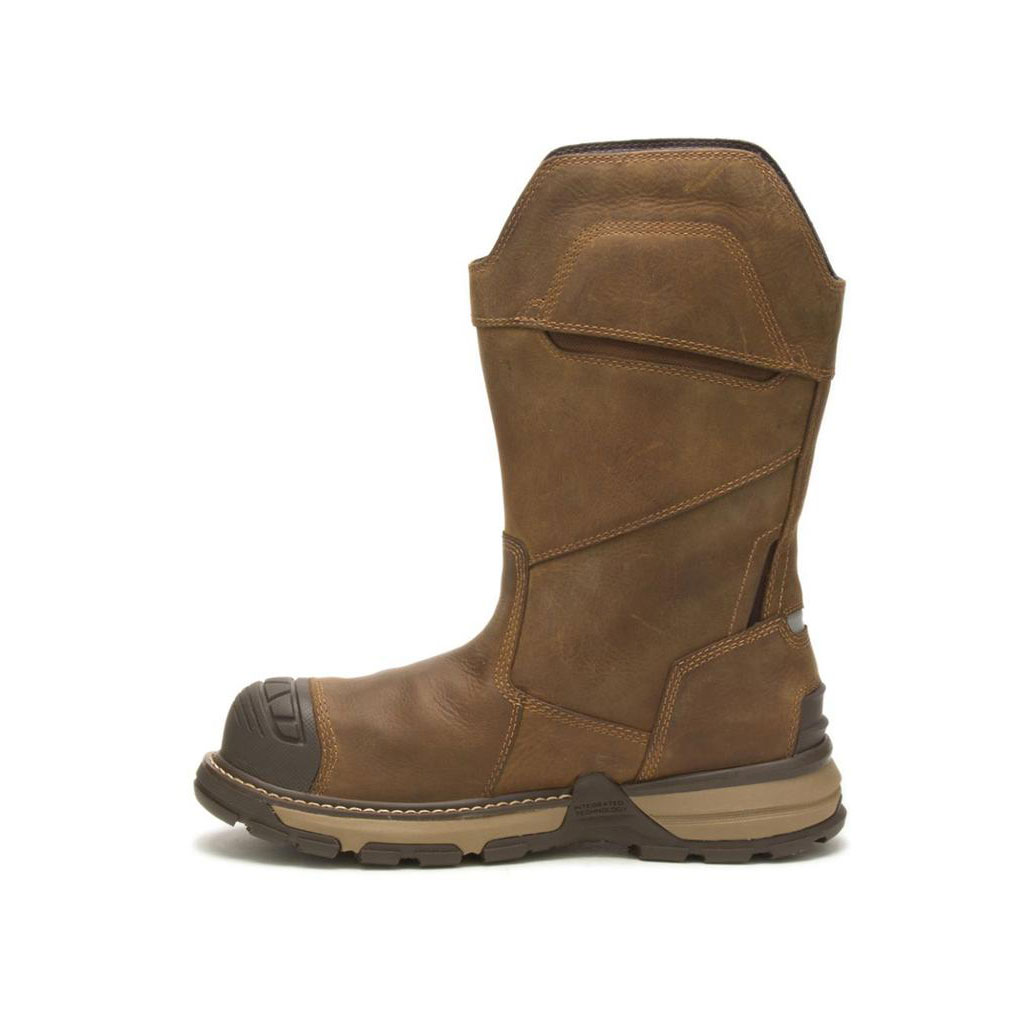 Caterpillar Excavator Superlite Waterproof Men's Pull On Boots Pyramid Brown  USA |  049683-JYA