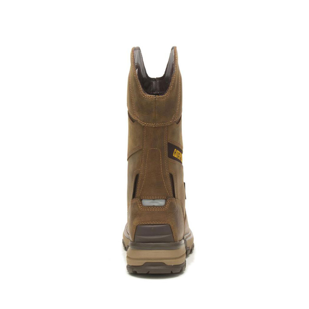 Caterpillar Excavator Superlite Waterproof Men's Pull On Boots Pyramid Brown  USA |  049683-JYA