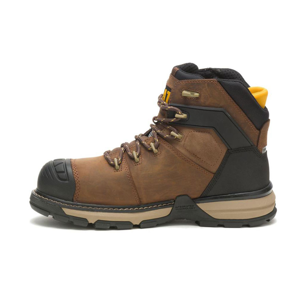 Caterpillar Excavator Superlite Waterproof Thinsulate™ Carbon Composite Toe Men's Safety Toe Boots Dark Brown  USA |  108376-CZR