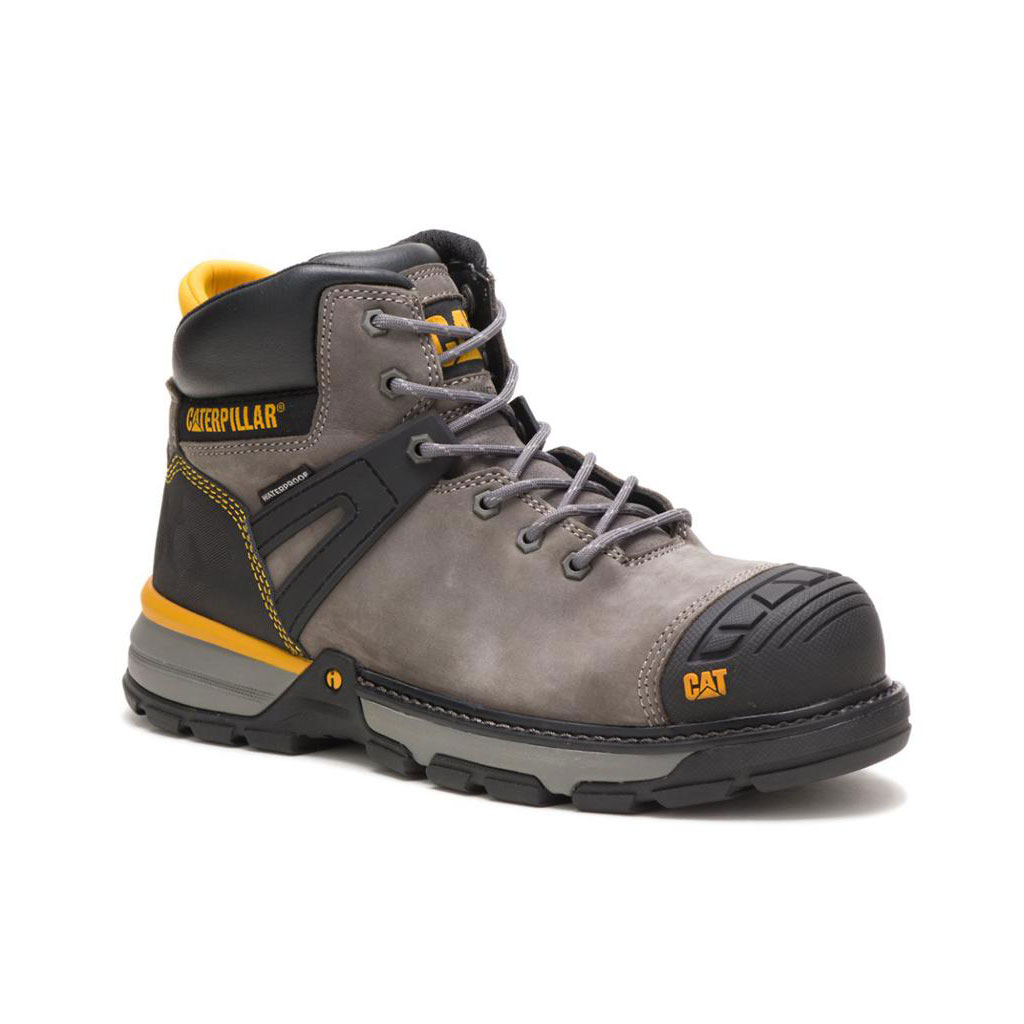 Caterpillar Excavator Superlite Waterproof Carbon Composite Toe Men's Work Boots Pewter Grey  USA |  152489-OZS