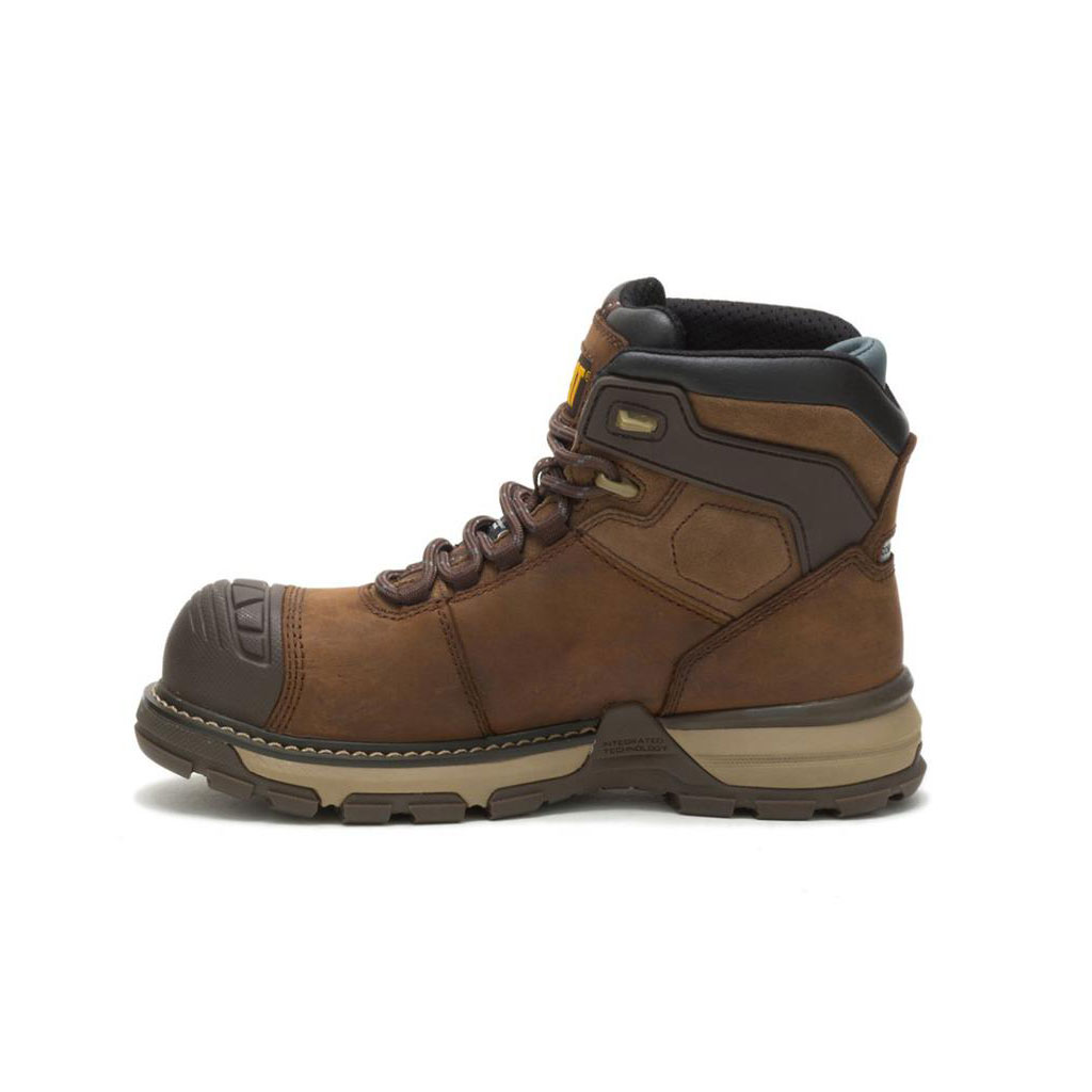 Caterpillar Excavator Superlite Waterproof Thinsulate™ Carbon Composite Women's Work Shoes Dark Brown  USA |  670139-KFV