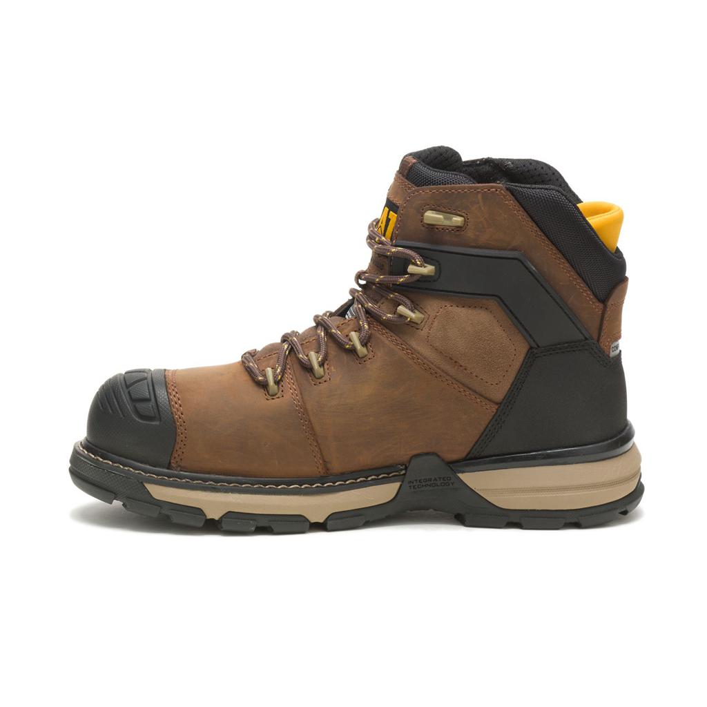 Caterpillar Excavator Superlite Waterproof Thinsulate™ Nano Toe Men's Work Boots Dark Brown  USA |  698013-CHE