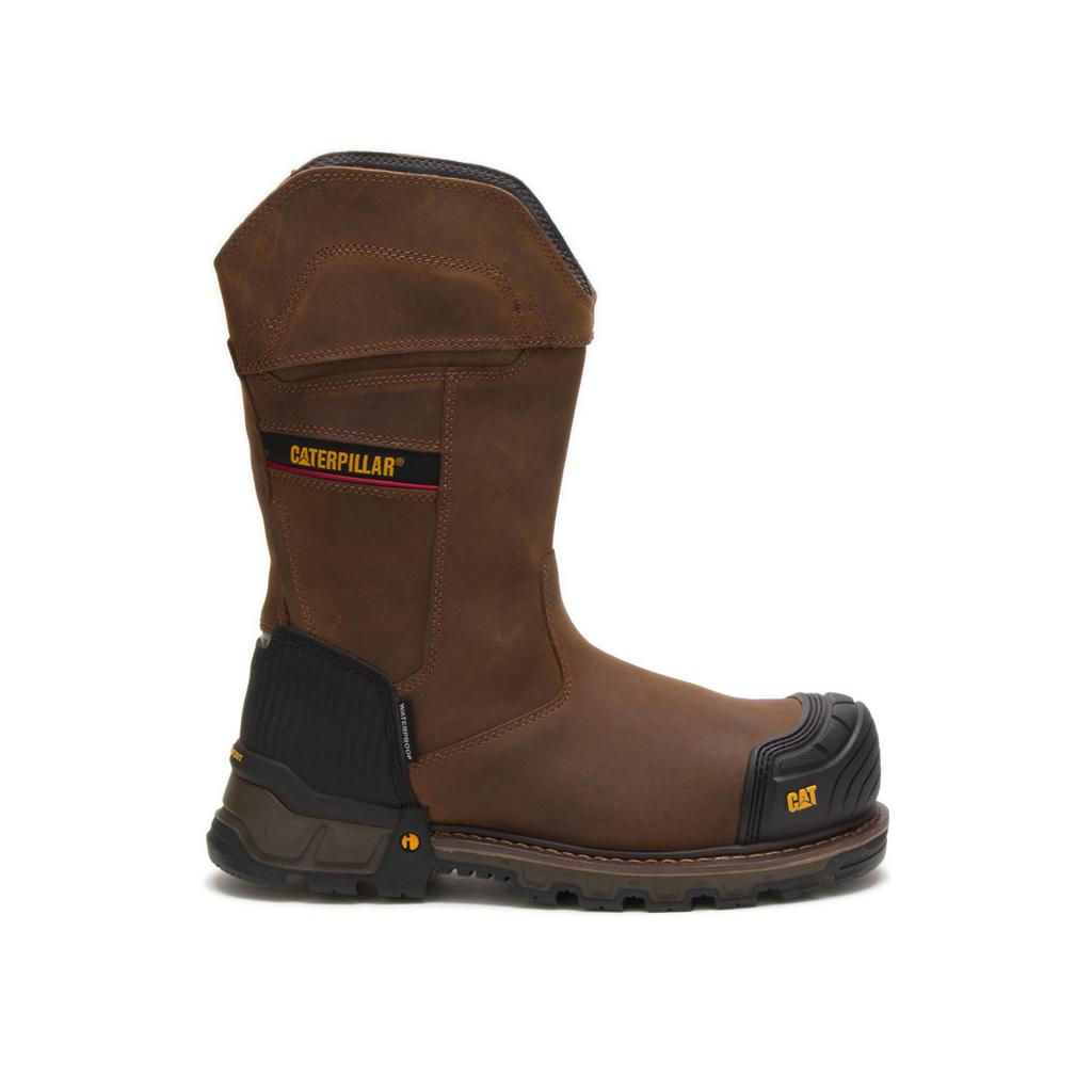 Caterpillar Excavator Xl Pull On Waterproof Composite Toe Men\'s Slip On Dark Brown  USA |  375829-SXD