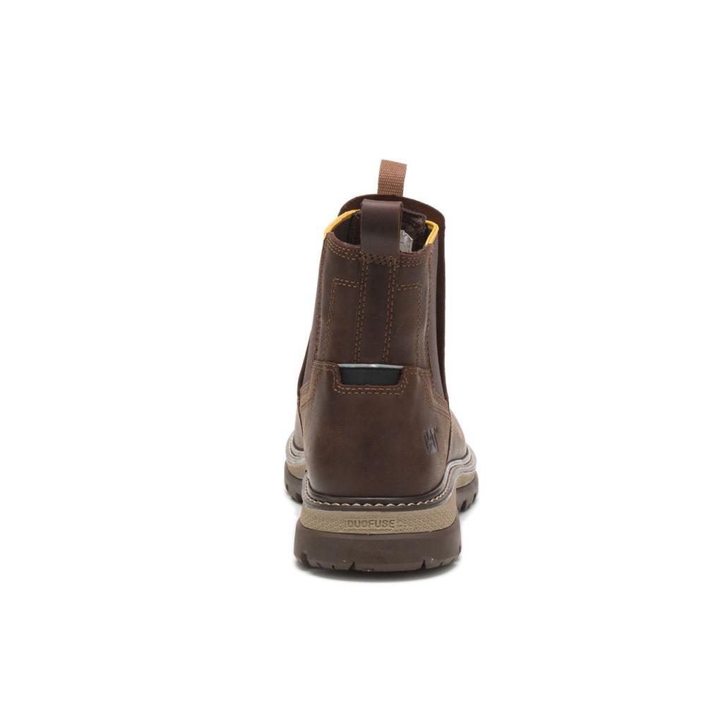 Caterpillar Fairbanks Chelsea Men's Work Boots Brown  USA |  945081-BMN