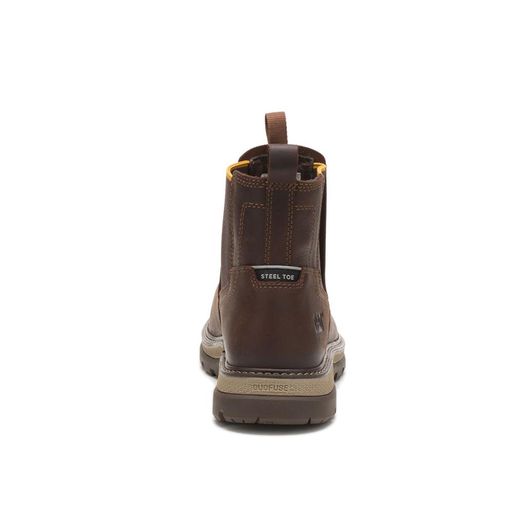 Caterpillar Fairbanks Chelsea Steel Toe Men's Slip On Brown  USA |  617859-OSD