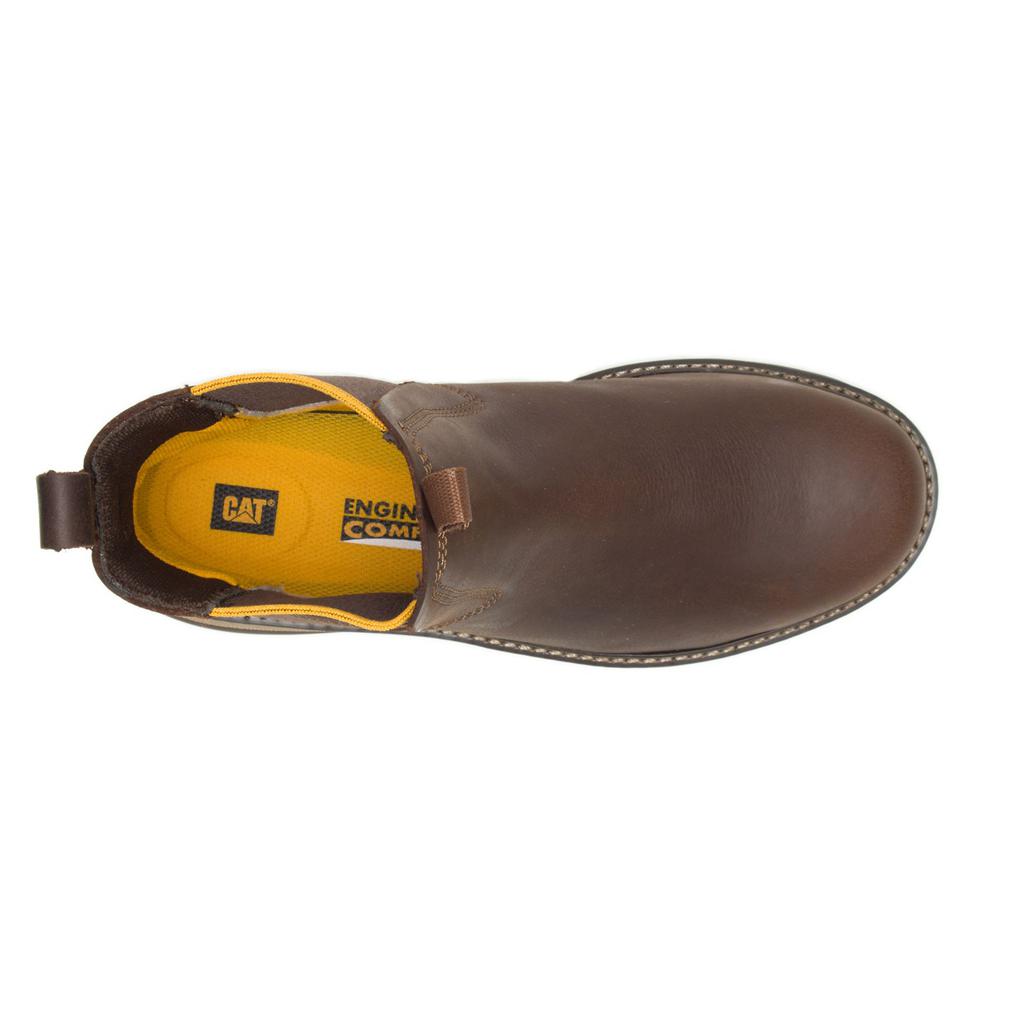 Caterpillar Fairbanks Chelsea Steel Toe Men's Slip On Brown  USA |  617859-OSD