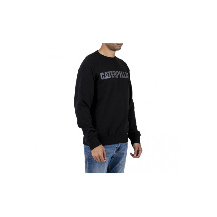 Caterpillar Foundation Crewneck Men's Sweatshirts Pitch Black  USA |  543789-NUR