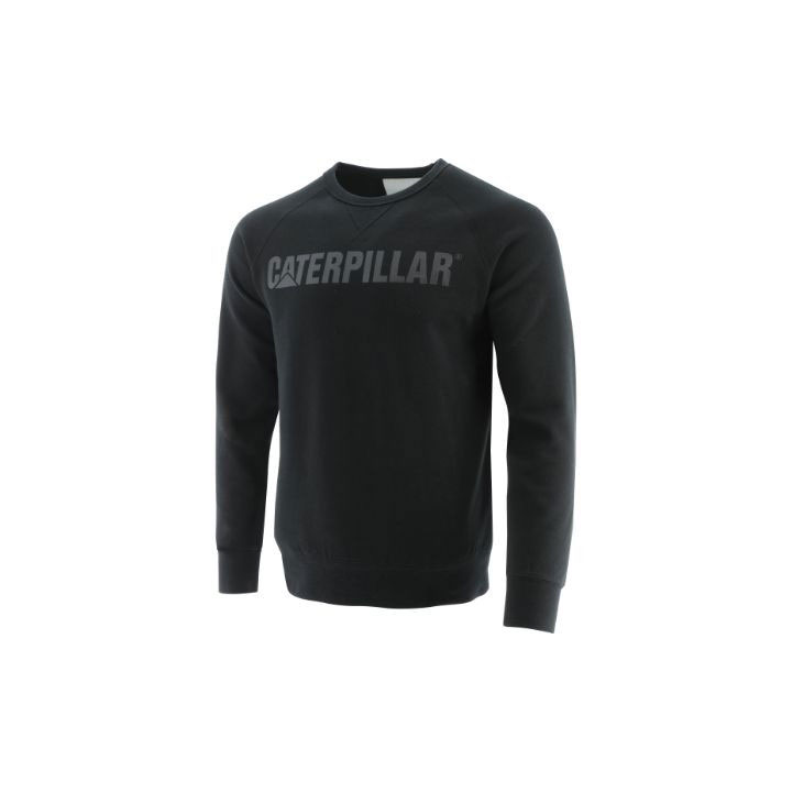 Caterpillar Foundation Crewneck Men's Sweatshirts Pitch Black  USA |  543789-NUR