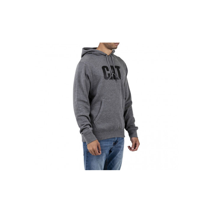 Caterpillar Foundation Hooded Men's Sweatshirts Dark Heather Grey  USA |  362850-OFD