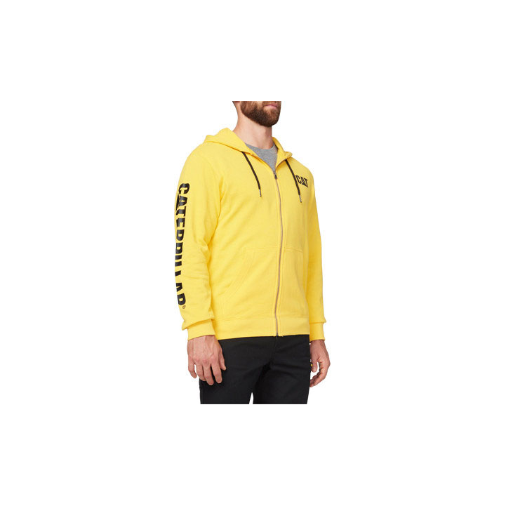 Caterpillar Foundation Hooded Men's Sweatshirts Yellow  USA |  549862-LCV