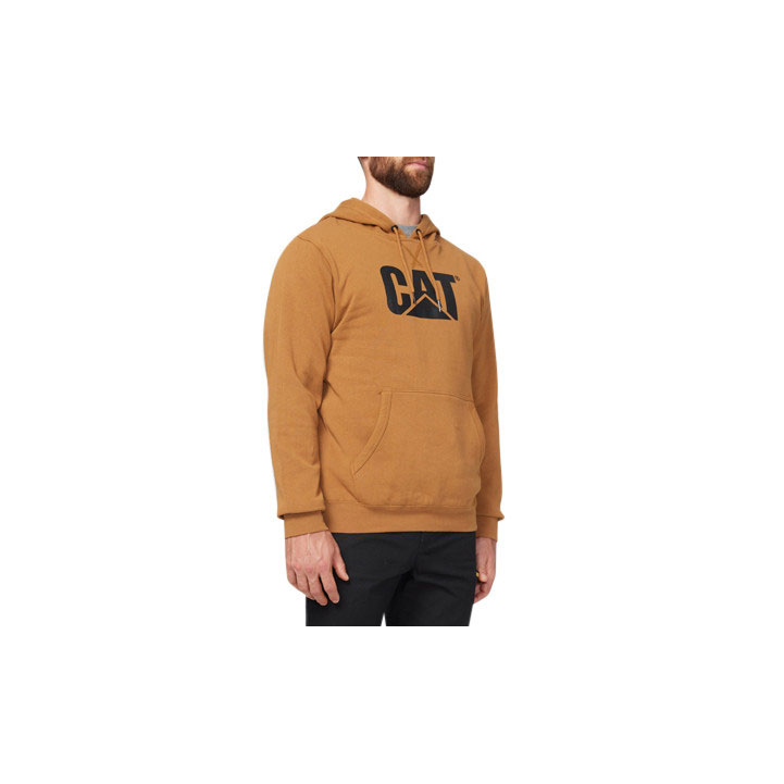 Caterpillar Foundation Hooded Men's Sweatshirts Brown  USA |  869271-QUY