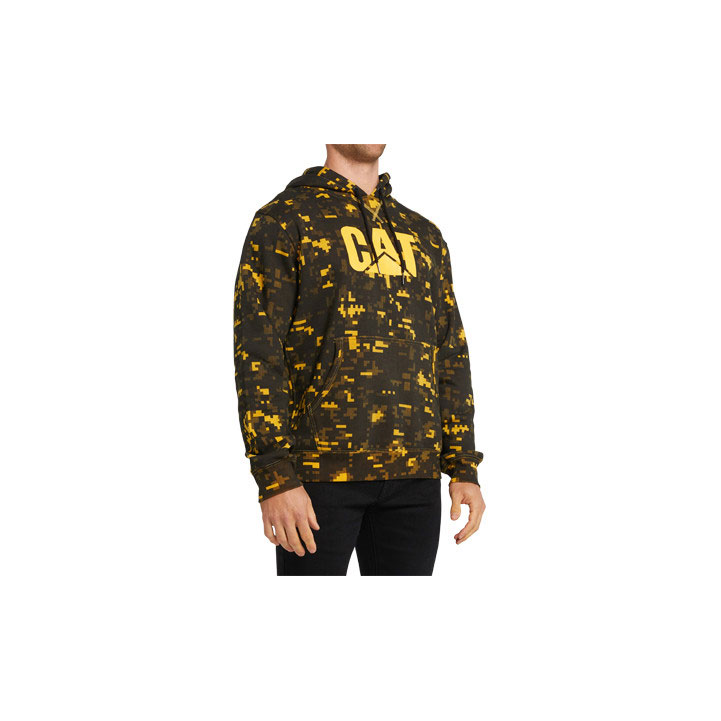 Caterpillar Foundation Printed Hoodie Men's Sweatshirts Yellow / Black  USA |  718305-WAN