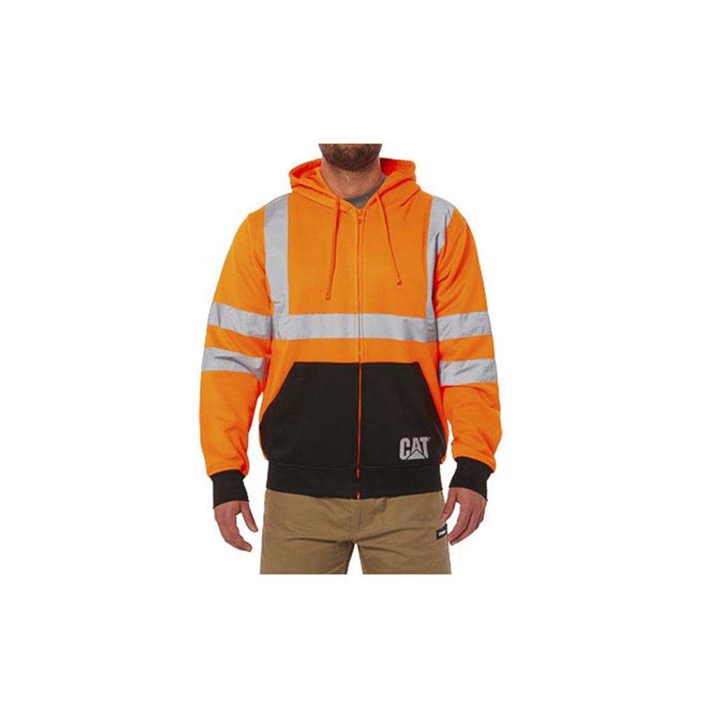 Caterpillar Hi Vis Full Zip Men\'s Sweatshirts Orange  USA |  783620-OVA