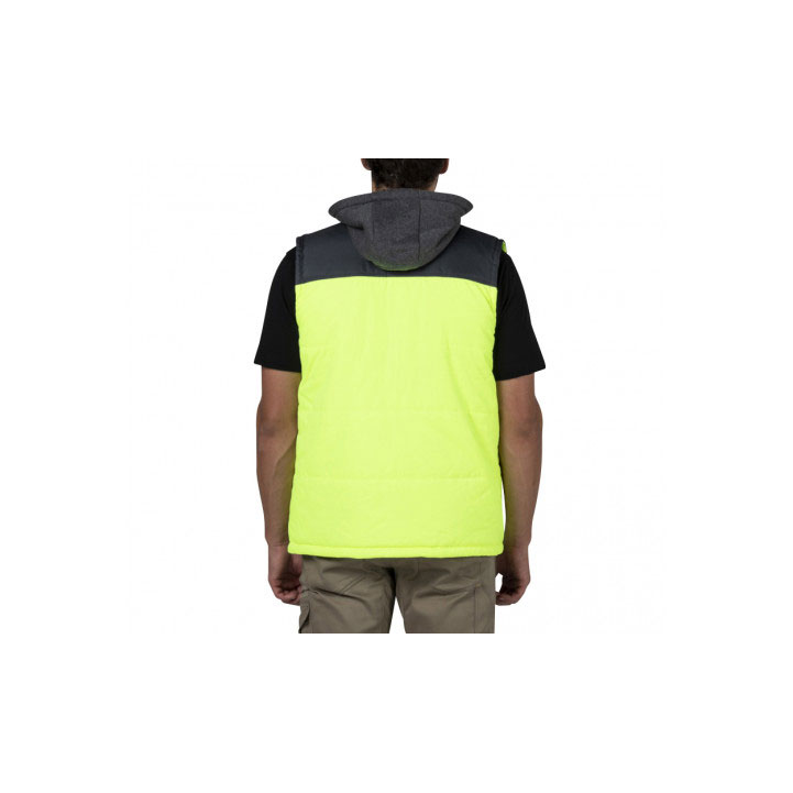 Caterpillar Hi Vis Hooded Work Men's Vests Yellow / Black  USA |  691532-JFA