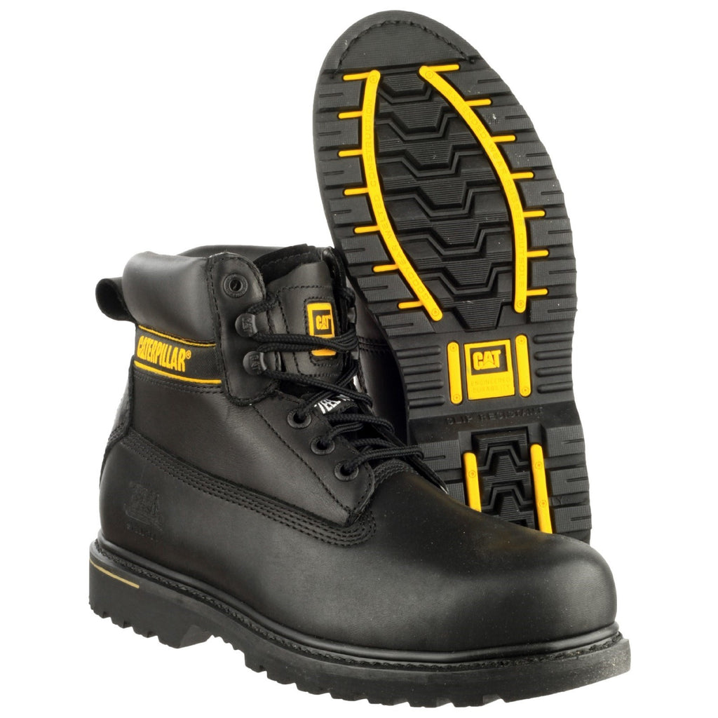 Caterpillar Holton S3 Men's Goodyear Welted Safety Boots Black  USA |  075623-DAC