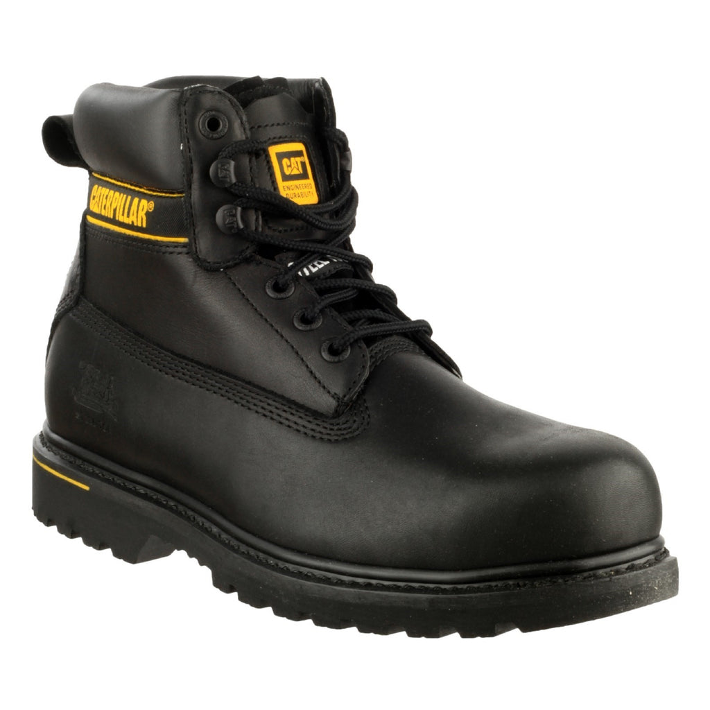 Caterpillar Holton S3 Men\'s Goodyear Welted Safety Boots Black  USA |  075623-DAC