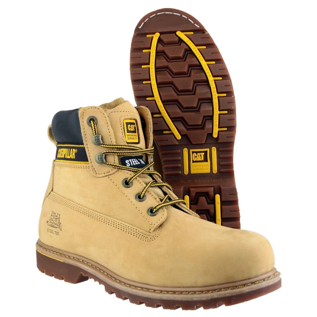 Caterpillar Holton Sb Men's Goodyear Welted Safety Boots Honey Brown  USA |  172560-YED