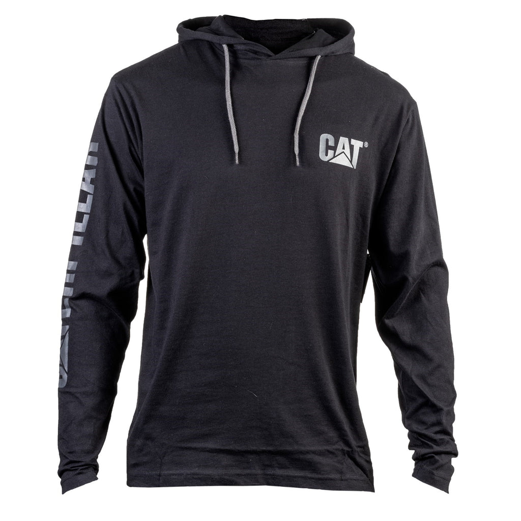 Caterpillar Hooded Long Sleeve Men's Tee Shirts Black  USA |  753291-IVC