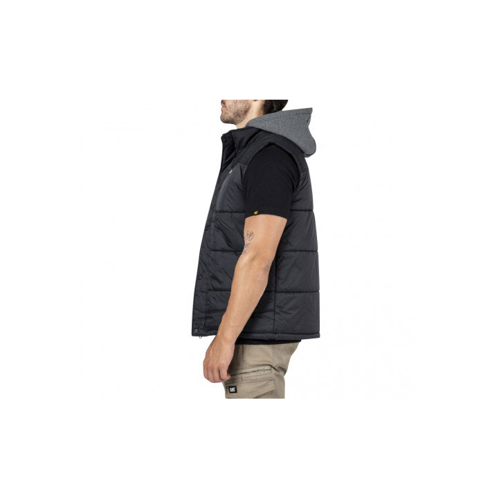 Caterpillar Hooded Work Men's Vests Black  USA |  741062-XLF