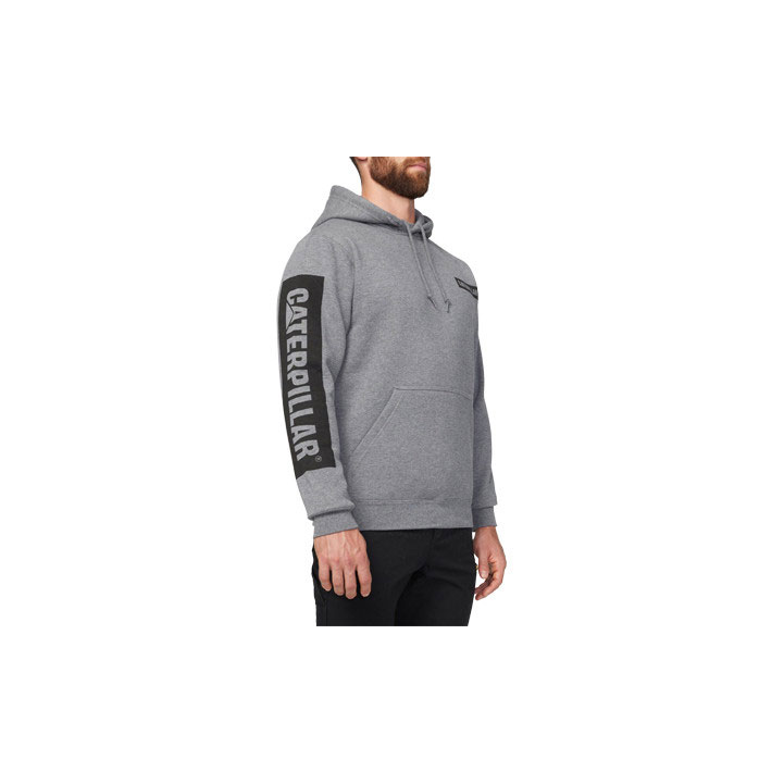 Caterpillar Icon Block Hooded Men's Sweatshirts Dark Heather Grey  USA |  734916-CWF