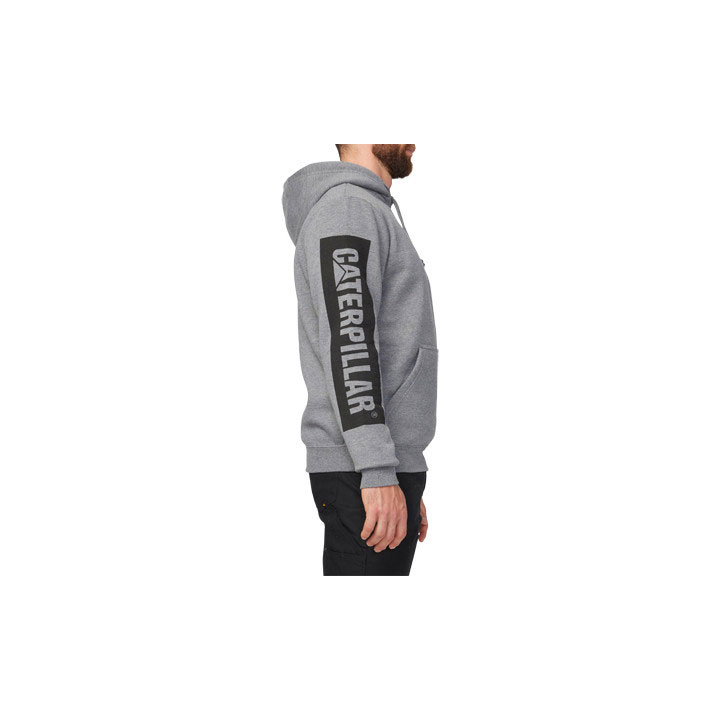 Caterpillar Icon Block Hooded Men's Sweatshirts Dark Heather Grey  USA |  734916-CWF