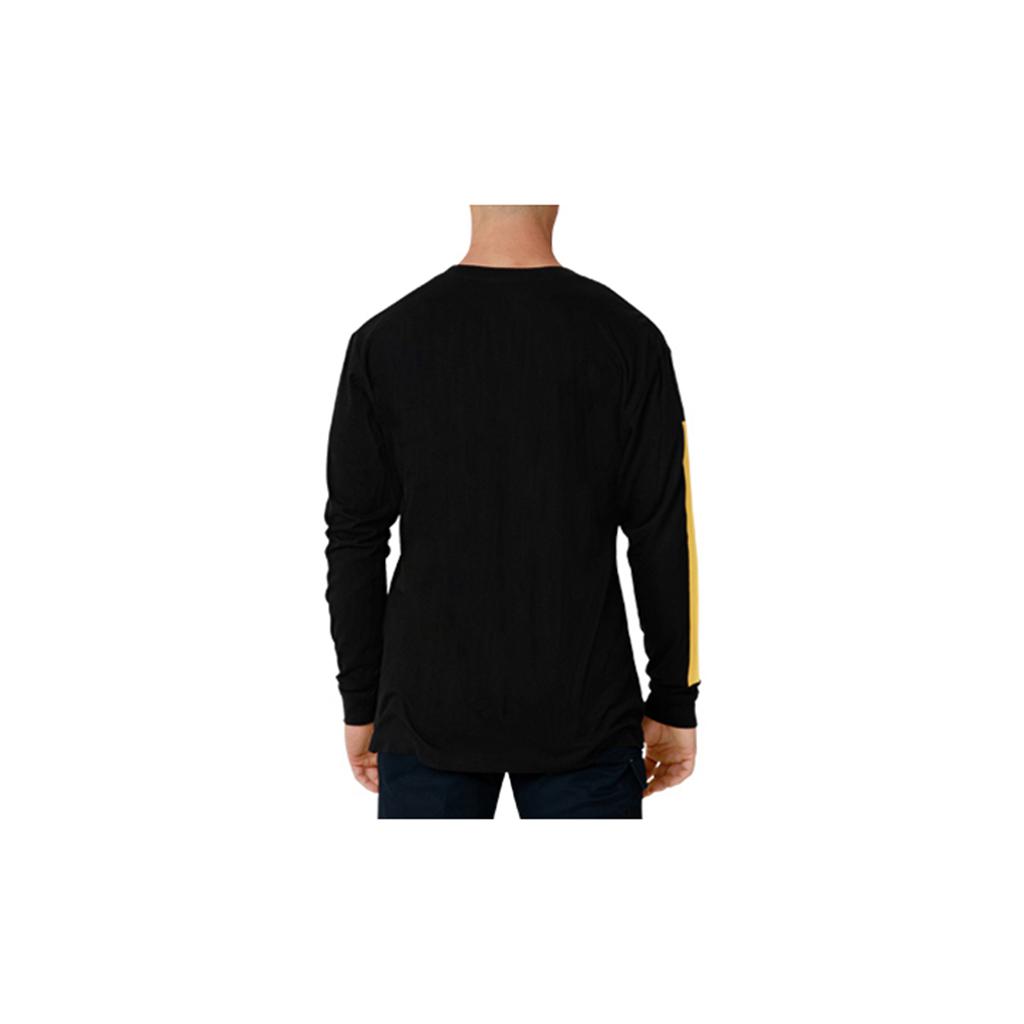 Caterpillar Icon Block Long Sleeve Men's T-Shirts Black/Yellow  USA |  035198-NWK