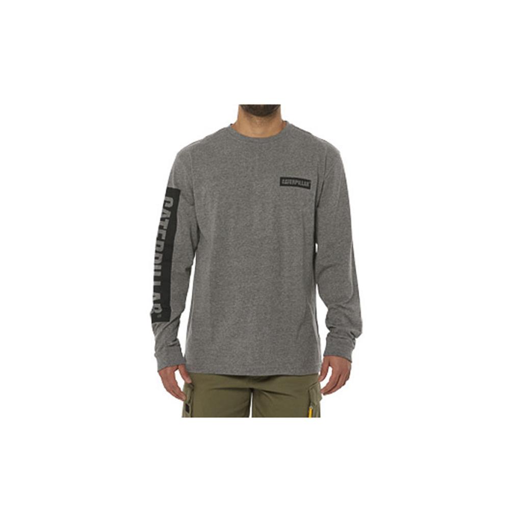 Caterpillar Icon Block Long Sleeve Men's T-Shirts Dark Grey  USA |  295067-PBW