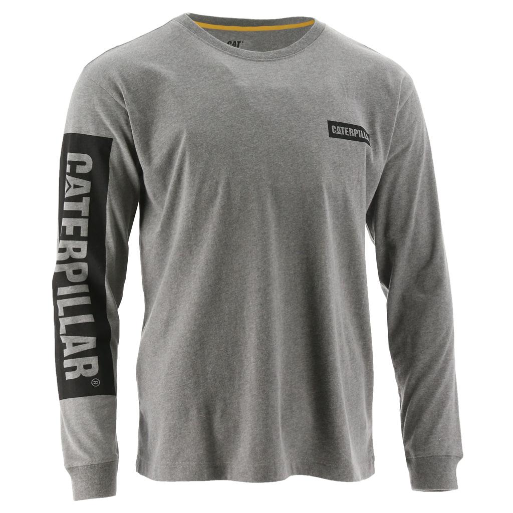 Caterpillar Icon Block Long Sleeve Men's T-Shirts Dark Grey  USA |  295067-PBW