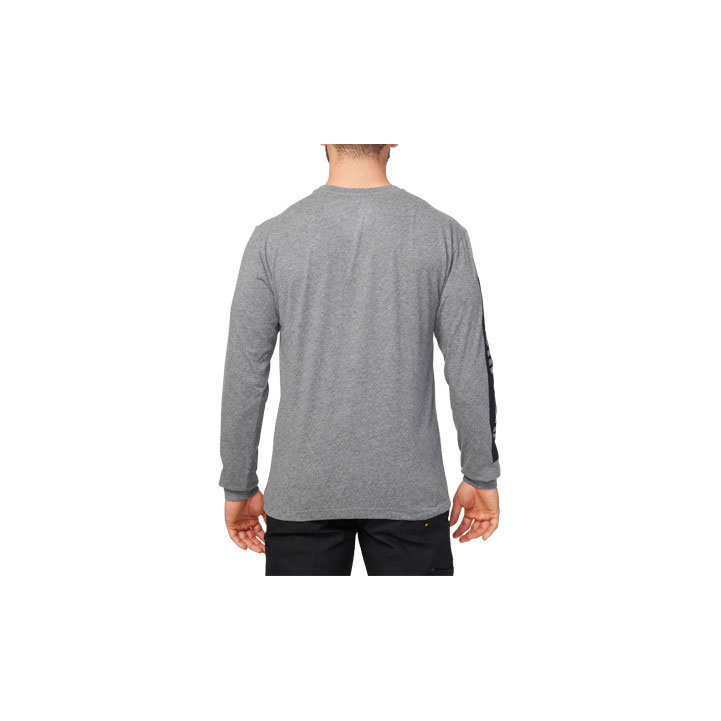 Caterpillar Icon Block Long Sleeve Men's Tee Shirts Dark Heather Grey  USA |  539120-TGJ