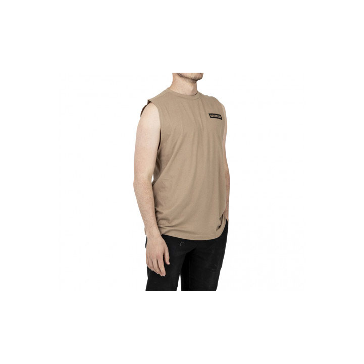 Caterpillar Icon Muscle Tank Men's Tee Shirts Oxford Tan Khaki  USA |  620947-KQO