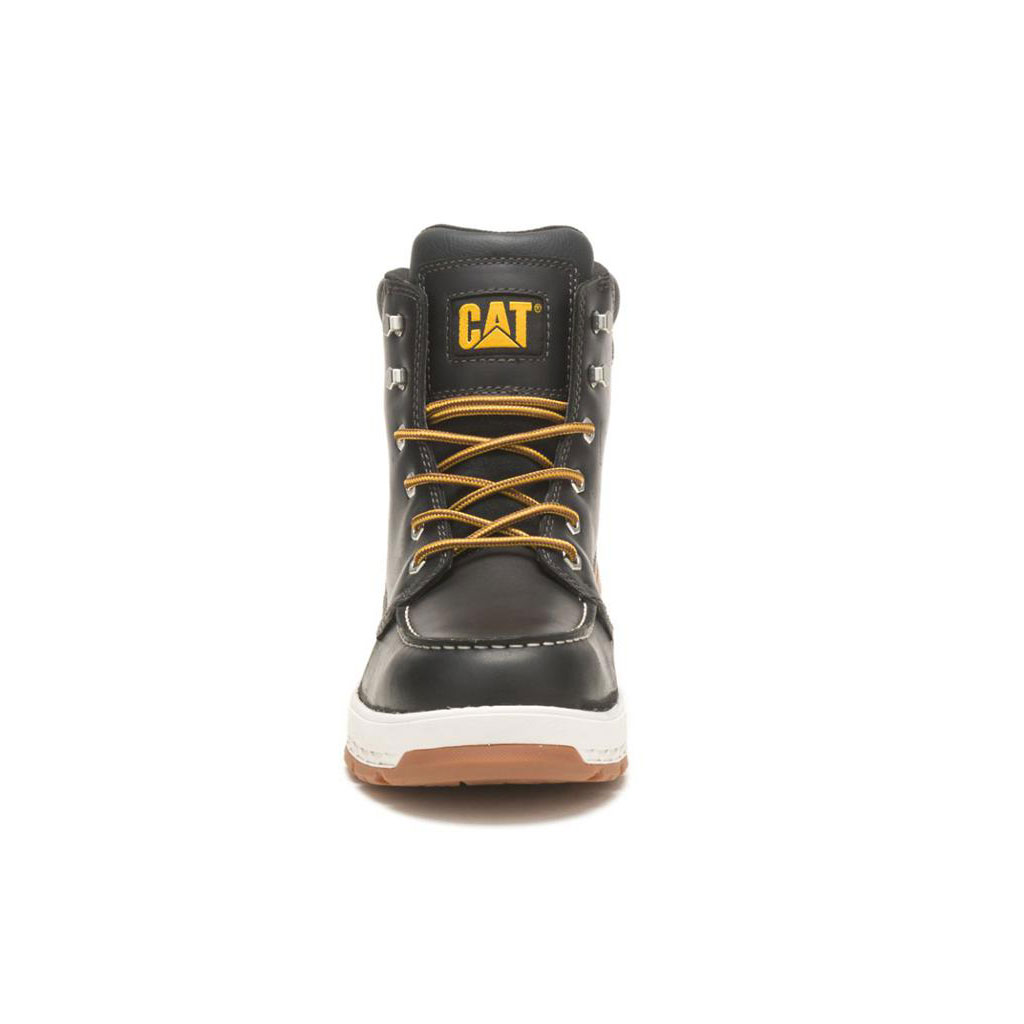 Caterpillar Impact Waterproof Carbon Composite Toe Men's Work Boots Black  USA |  140285-RAQ