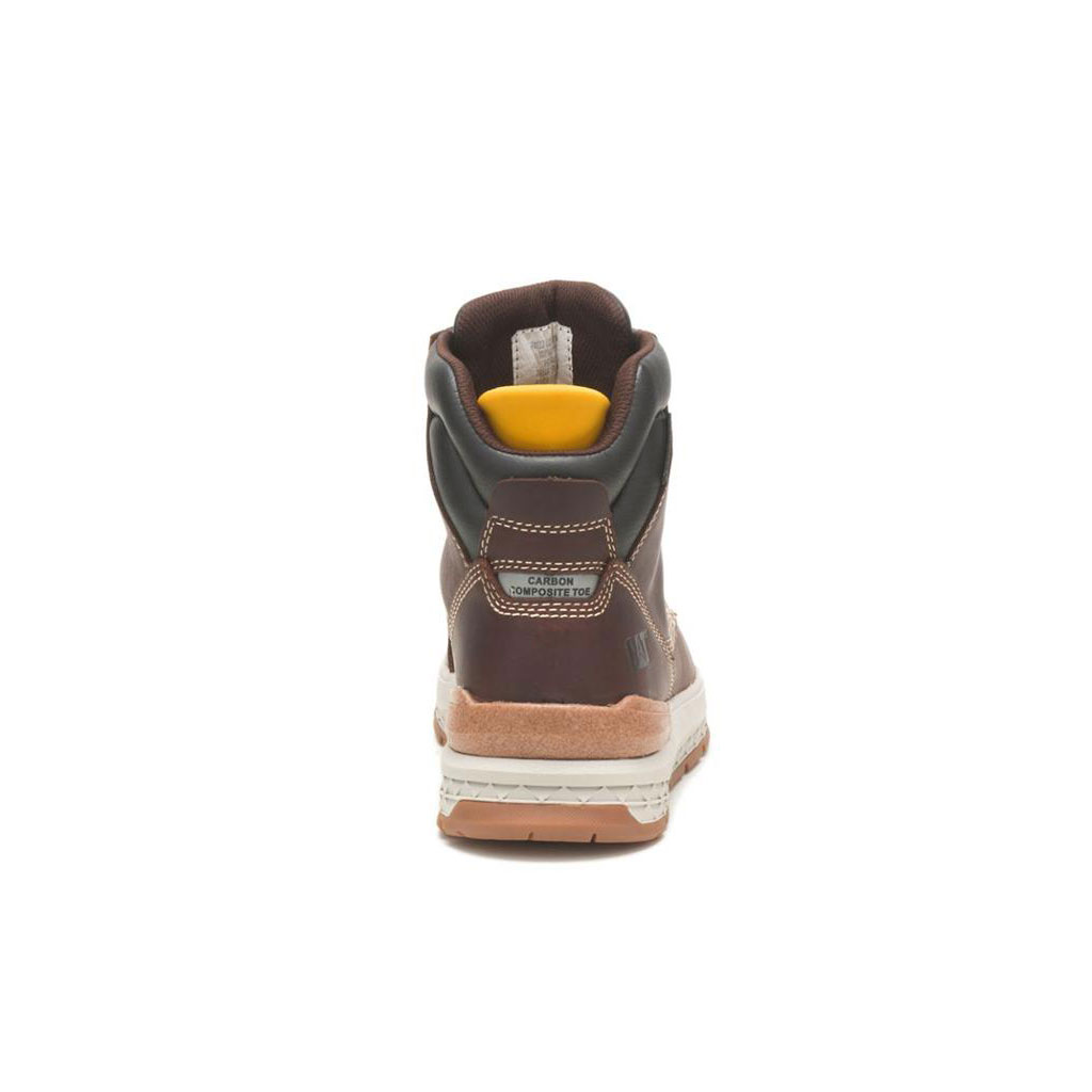 Caterpillar Impact Waterproof Carbon Composite Toe Men's Work Boots Friar Brown  USA |  615923-VBW