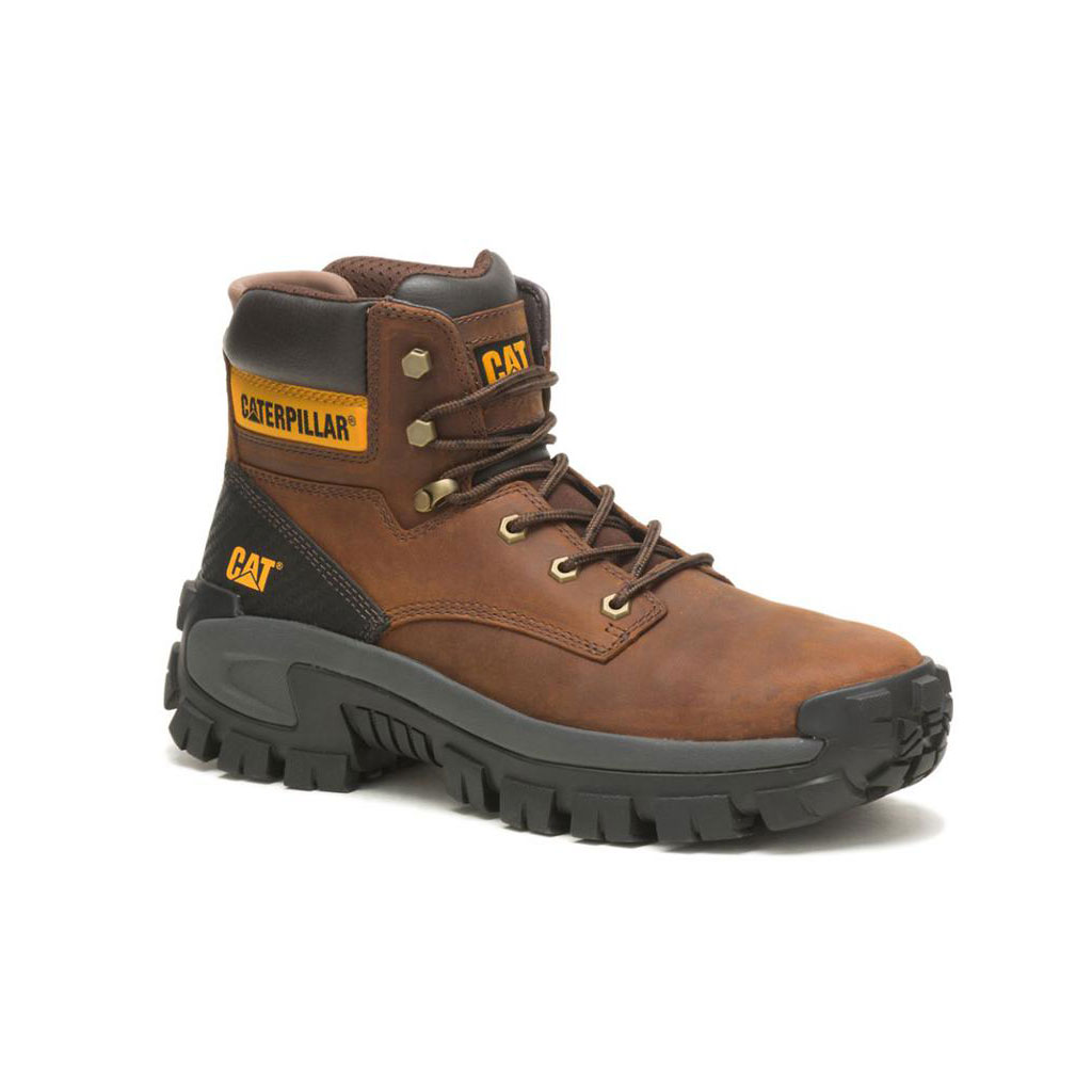 Caterpillar Invader Hi Steel Toe Men's Safety Toe Boots Dark Brown  USA |  830975-PQF