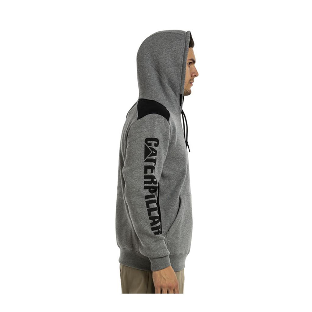 Caterpillar Logo Panel Hooded Sweat Men's Sweatshirts Dark Grey  USA |  120987-WEK