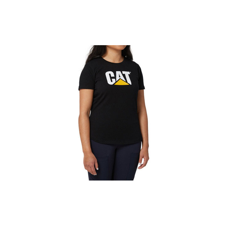 Caterpillar Logo S/S Women's Tee Shirts Black  USA |  132095-PTW