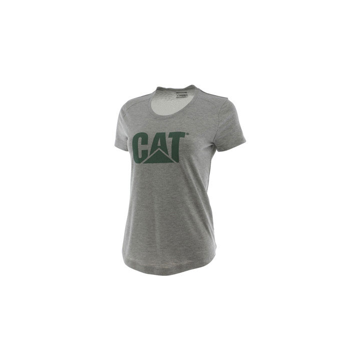 Caterpillar Logo Tm Graphic Women's Tee Shirts Grey  USA |  764591-RAI